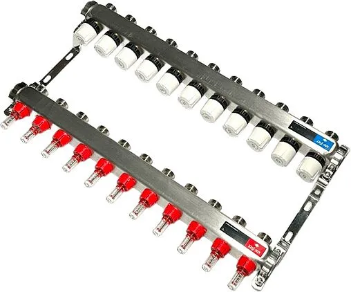 Группа коллекторная с расходомерами 11 отводов 1&quot;в/в x ¾&quot;ек Uni-fitt TECHNO 450W4311