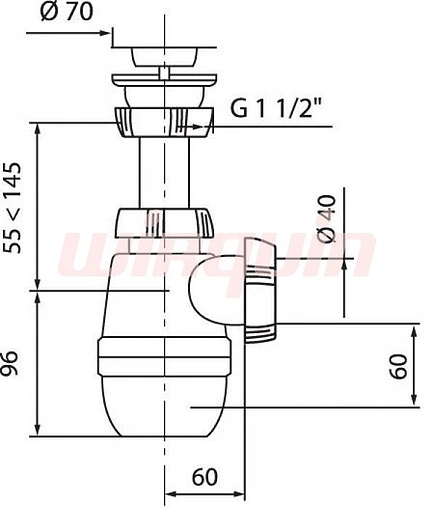 Сифон бутылочный для мойки Wirquin Минор 30718024 Сифон бутылочный для мойки Wirquin Минор 30718024