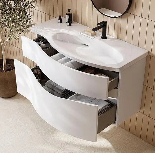 Тумба под умывальник подвесная Kerama Marazzi Riva 100 R белый RV.100Rh\WHT.M Тумба под умывальник подвесная Kerama Marazzi Riva 100 R белый RV.100Rh\WHT.M