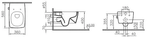 Унитаз подвесной безободковый с функцией биде и встроенным смесителем VitrA Metropole Rim-Ex белый 7672B003-1087
