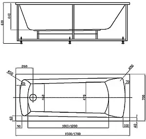 Ванна акриловая Aquatek Либра New 150x70 L с фронтальной панелью с каркасом (вклеенный) LIB150N-0000003 Ванна акриловая Aquatek Либра New 150x70 L с фронтальной панелью с каркасом (вклеенный) LIB150N-0000003, 2