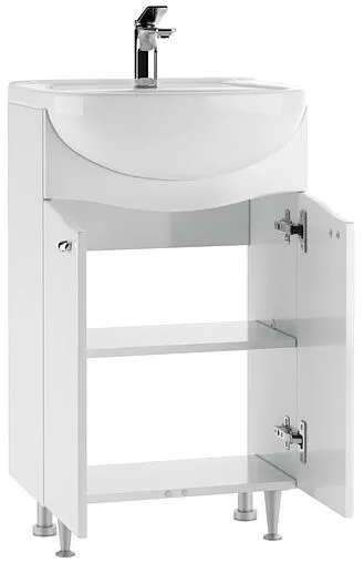 Тумба-умывальник напольный Айсберг Волна 55 белый DA1016T+Вн МуБ03