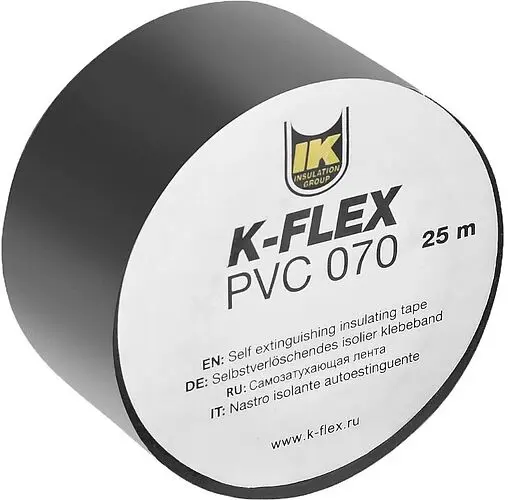 Лента самоклеящаяся 38мм x 25м черная K-FLEX PVC AT 070 850CG020001