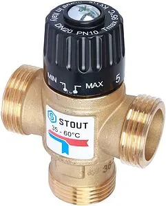 Трехходовой термостатический смесительный клапан 1&quot; +35...+60°С Kvs 1.6 Stout SVM-0120-166025, 5