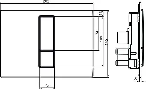 Комплект 5 в 1 Sanit INEO PLUS 90.733.00..S004+16.750.93..0000+10AR02007SV+40D40200I с кнопкой хром матовый Комплект 5 в 1 Sanit INEO PLUS 90.733.00..S004+16.750.93..0000+10AR02007SV+40D40200I с кнопкой хром матовый, 3