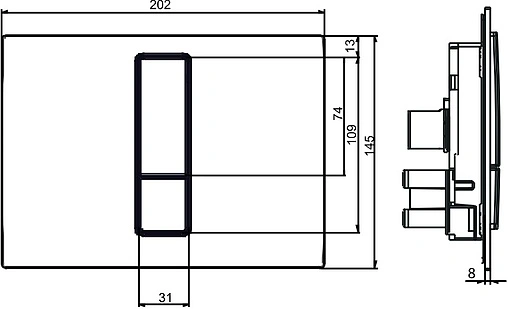 Комплект 5 в 1 Sanit INEO PLUS 90.733.00..S004+16.750.93..0000+10AR02007SV+40D40200I с кнопкой 16.750.93..0000 хром матовый