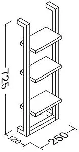 Стеллаж приставной Isvea Bei 25 чёрный/коричневый 21BE2064000I Стеллаж приставной Isvea Bei 25 чёрный/коричневый 21BE2064000I, 2