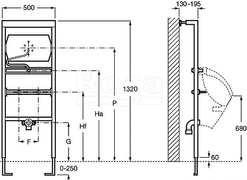 Инсталляция для писсуара Roca Duplo Urinario 890094100