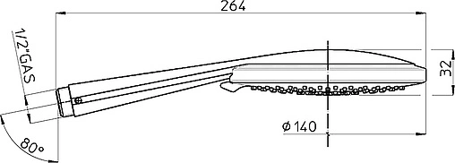 Лейка ручного душа Bossini Mixa/3 Fitair 140 хром B00168.030