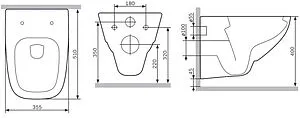 Унитаз подвесной безободковый Am.Pm X-Joy FlashClean белый C851701SC Унитаз подвесной безободковый Am.Pm X-Joy FlashClean белый C851701SC, 2