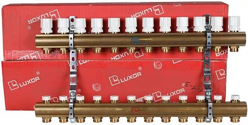 Группа коллекторная без расходомеров 12 отводов 1&quot;в/в x ¾&quot;ек Luxor CD 468/12 15552712