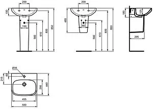Раковина Ideal Standard i.Life A 50 белый T470701, 2