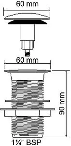 Выпуск автоматический для раковины без перелива Mc Alpine хром CWU60-CB Выпуск автоматический для раковины без перелива Mc Alpine хром CWU60-CB, 2