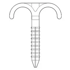 Дюбель-крюк двойной 70мм 16-25мм Royal Thermo RT К.DD 16-25.030 Дюбель-крюк двойной 70мм 16-25мм Royal Thermo RT К.DD 16-25.030