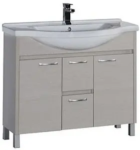 Тумба-умывальник напольная Aquanet Донна 100 дуб белый 00169182+00168866, 1