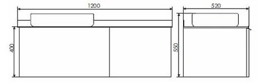 Тумба-умывальник подвесная Comforty Милан 120 белый/антрацит 00-00004023CF