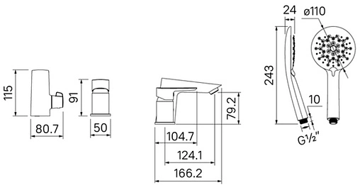 Смеситель на борт ванны на 3 отверстия IDDIS Cloud белый/желтое золото CLOWG30i07