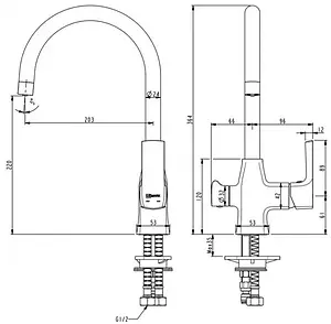 Смеситель для кухни с подключением к фильтру Lemark Ursus чёрный матовый LM7261BL Смеситель для кухни с подключением к фильтру Lemark Ursus чёрный матовый LM7261BL, 2