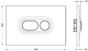 Клавиша смыва для унитаза ArtCeram Atelier 702.000.17 черный матовый, 2
