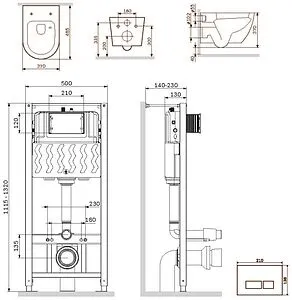 Комплект 6 в 1 Am.Pm Like Aquaspin IS47051.801900 с кнопкой хром глянцевый, 2