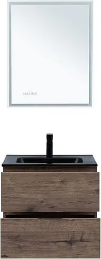 Тумба-умывальник подвесная Aquanet Алвита New 60 дуб веллингтон/табак 00334184+00254363