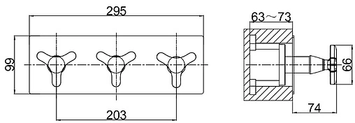 Смеситель для ванны скрытого монтажа D&amp;K Hessen Goethe хром DA1384841