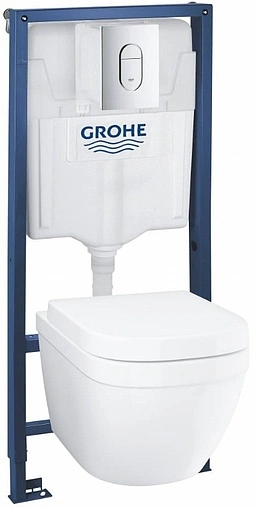 Комплект 5 в 1 Grohe Solido 39536000 с кнопкой Arena Cosmo 38844000 хром глянцевый