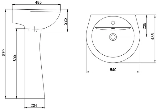 Раковина Santeri Соната 54 декор бежевый 1.3111.2.S07.11B.0