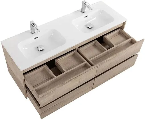 Тумба-умывальник подвесная BelBagno KRAFT 140 Rovere Galifax Bianco KRAFT-1400-4C-SO-2-RGB+BB1400-2-ETL