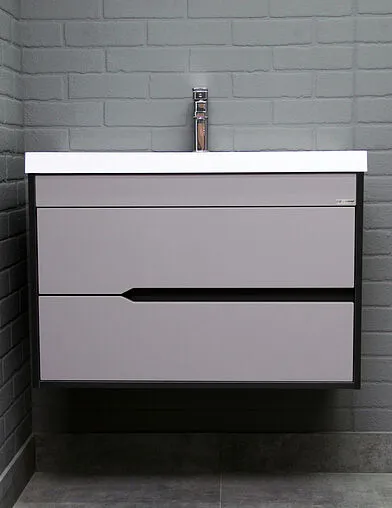 Тумба под умывальник подвесная Домино Karat 80 серый тауп DK3216T