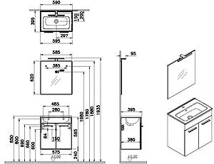 Комплект мебели подвесная VitrA Mia 60 кордоба 75069 Комплект мебели подвесная VitrA Mia 60 кордоба 75069, 2