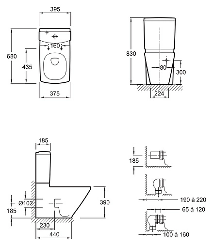 Унитаз-компакт Jacob Delafon Escale белый 19038W-00+E1416-00