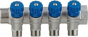 Коллектор регулирующий проходной 4 отвода 1&quot;в/н x ½&quot;к Valtec VTc.560.N.0604, 4