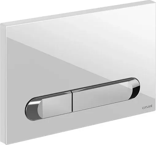 Клавиша смыва для унитаза Cersanit Estetica 64111 кнопки/белый глянцевый, рамка/хром глянцевый