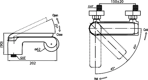 Смеситель для душа Cezares Cosmo хром COSMO-D-01