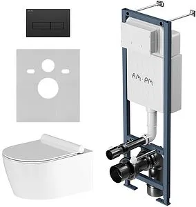 Комплект 6 в 1 Am.Pm Jupiter IS110338.DX77C1700 с кнопкой черный матовый Комплект 6 в 1 Am.Pm Jupiter IS110338.DX77C1700 с кнопкой черный матовый, 3