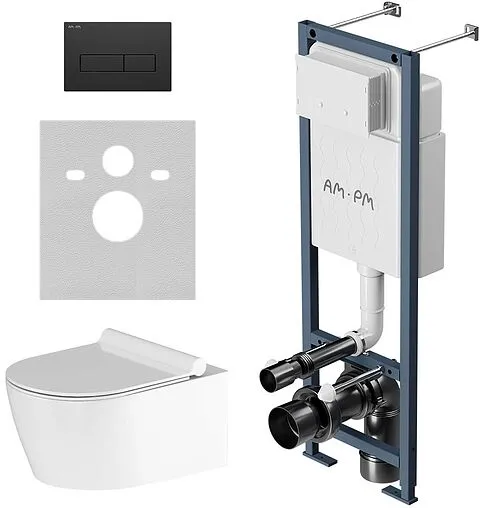 Комплект 6 в 1 Am.Pm Jupiter IS110338.DX77C1700 с кнопкой черный матовый