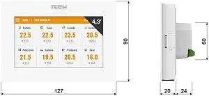 Беспроводная панель управления контроллером TECH ST-M-8e белый, 2