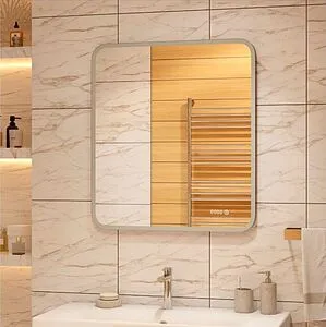 Зеркало с подсветкой Continent Glamour Led 80 с часами белый ЗЛП606/1, 5