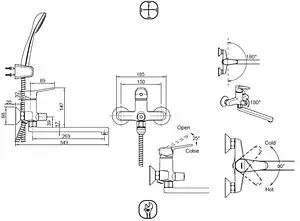 Смеситель для ванны с длинным изливом Bravat Eco хром F6111147C-LB Смеситель для ванны с длинным изливом Bravat Eco хром F6111147C-LB, 2