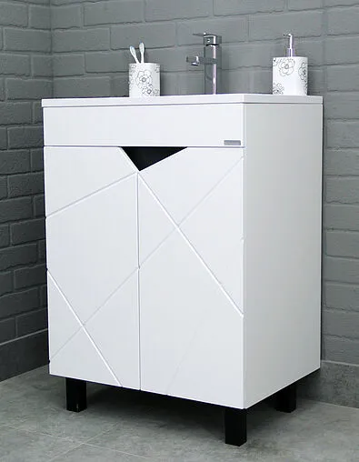 Тумба под умывальник напольная Домино Vector 60 белый DV6603T