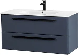 Тумба-умывальник подвесная Cezares Eco 100 Grafito ECO-CER-1000-2C-SO-GR-P+CZR-NAT-100-LVB Тумба-умывальник подвесная Cezares Eco 100 Grafito ECO-CER-1000-2C-SO-GR-P+CZR-NAT-100-LVB, 3