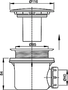 Сифон для душевого поддона AlcaPlast хром A49CR, 4