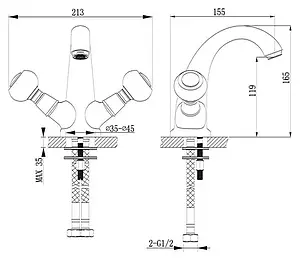 Смеситель для раковины Timo Nelson золото 1921F Gold Смеситель для раковины Timo Nelson золото 1921F Gold, 2