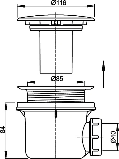 Сифон для душевого поддона AlcaPlast хром A49CR