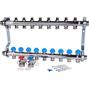 Группа коллекторная без расходомеров 9 отводов 1&quot;н/н x ¾&quot;ек Rehau HKV 12180911001, 1