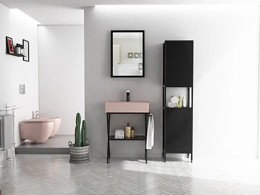 Шкаф-пенал напольный Isvea Ferro 40 чёрный 29MR3004040I