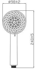 Лейка ручного душа Gross Aqua Nova хром GA3057 Лейка ручного душа Gross Aqua Nova хром GA3057, 2