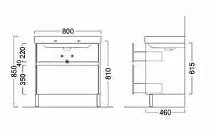 Тумба-умывальник напольная Kerama Marazzi Buongiorno 80 дуб сонома/белый BGN.80.2\ОАК+BG.wb.80 Тумба-умывальник напольная Kerama Marazzi Buongiorno 80 дуб сонома/белый BGN.80.2\ОАК+BG.wb.80, 2