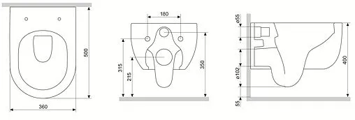 Унитаз подвесной безободковый Damixa Scandinavian Pure белый DX36C1701SC Унитаз подвесной безободковый Damixa Scandinavian Pure белый DX36C1701SC